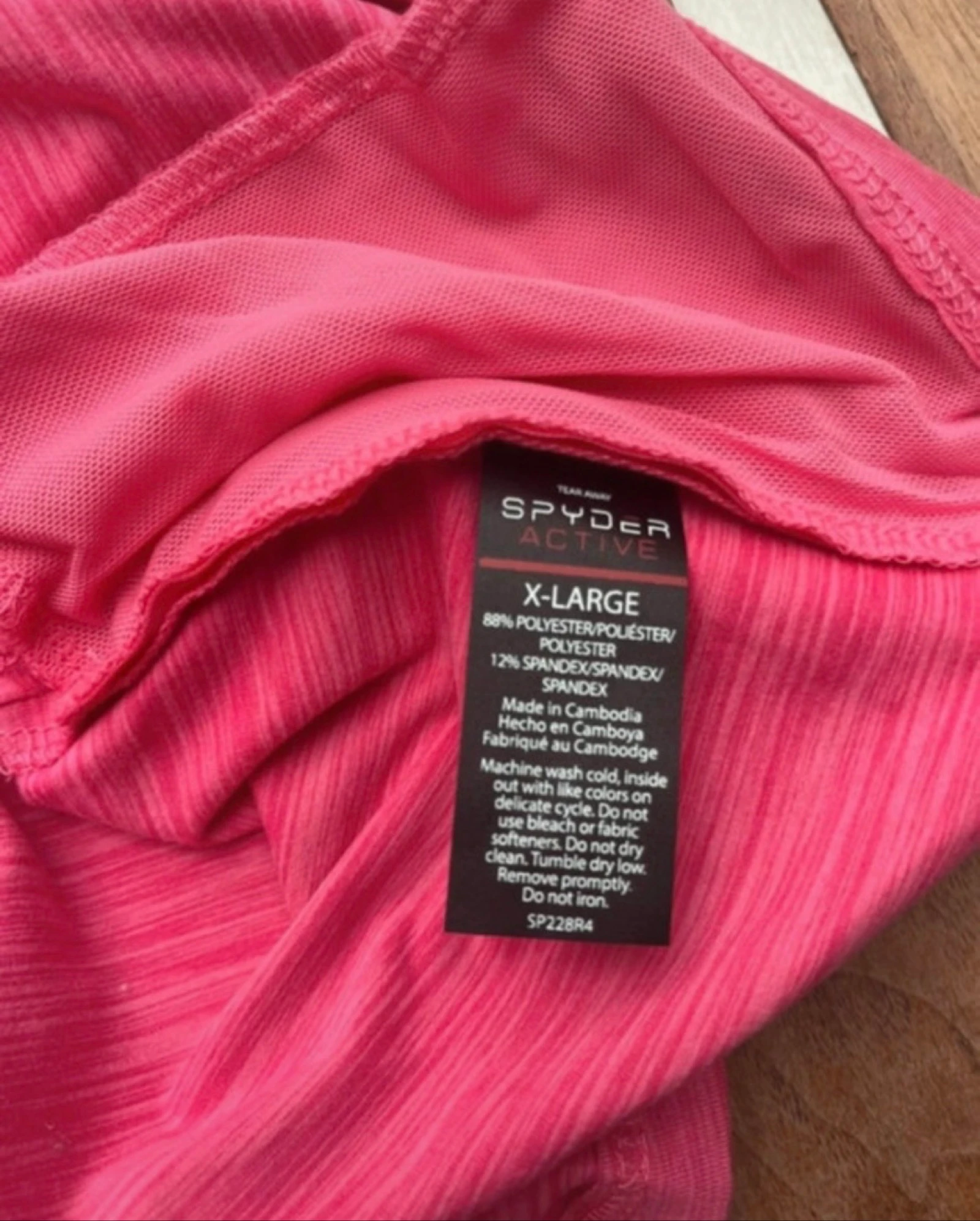 🌺 𝒎𝒛 |Camiseta esportiva Spyder rosa claro |tamanho XL |– dry fit – |nova sem etiqueta – photo 5